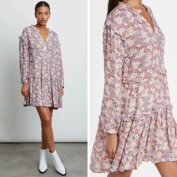 Rails Revolve New Floral Long Sleeve Mini Dress - Picture 5 of 5